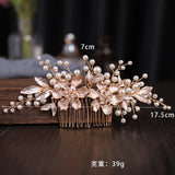 Floral Pearl Hairpin Wedding Tiara Crystal Bride Hair Jewelry