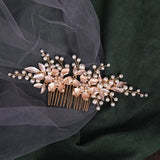 Floral Pearl Hairpin Wedding Tiara Crystal Bride Hair Jewelry