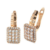 Geometric Zircon Earrings 585 Rose Crystal CZ Piercing Jewelry