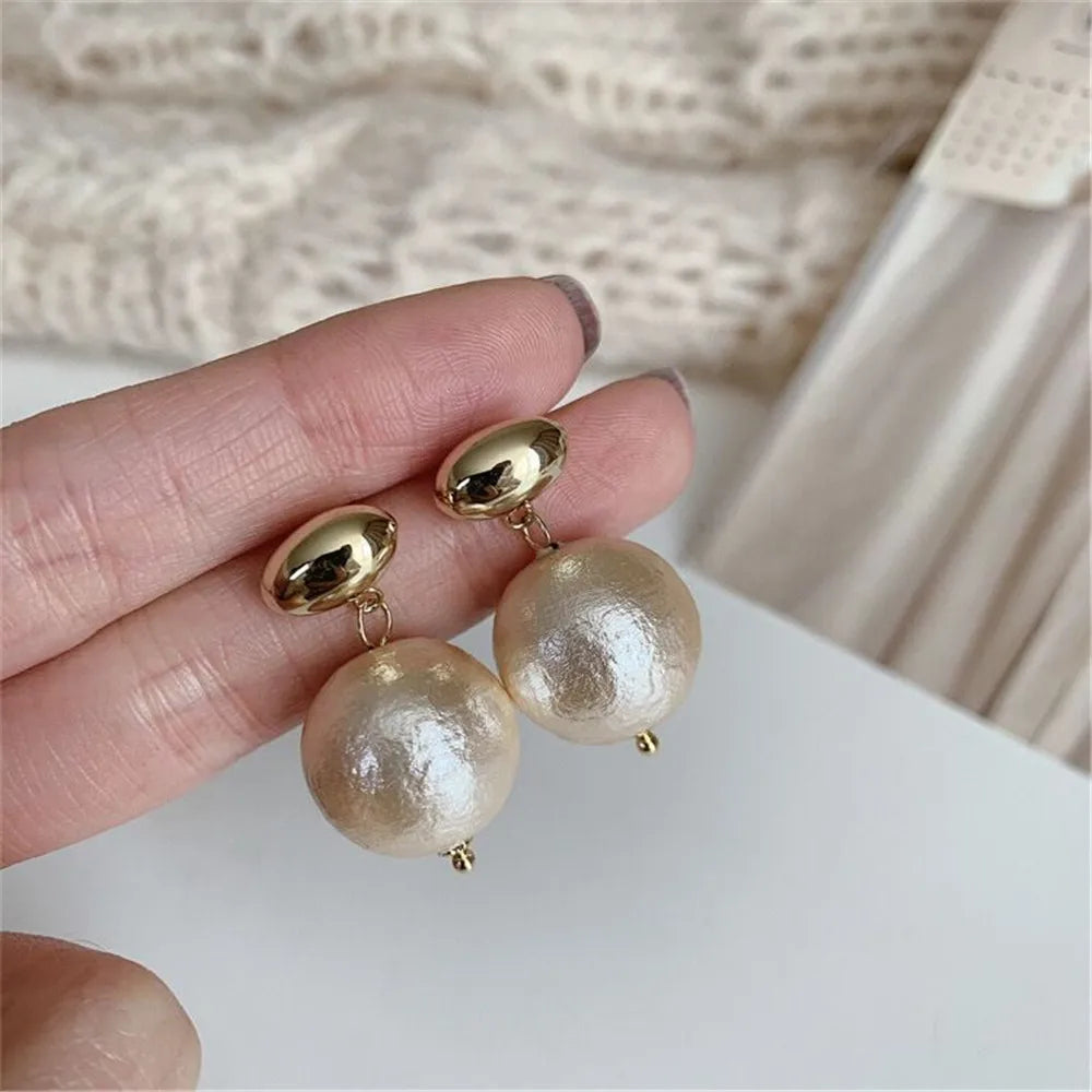 Pearl Hoop Earrings Women Fine Jewelry