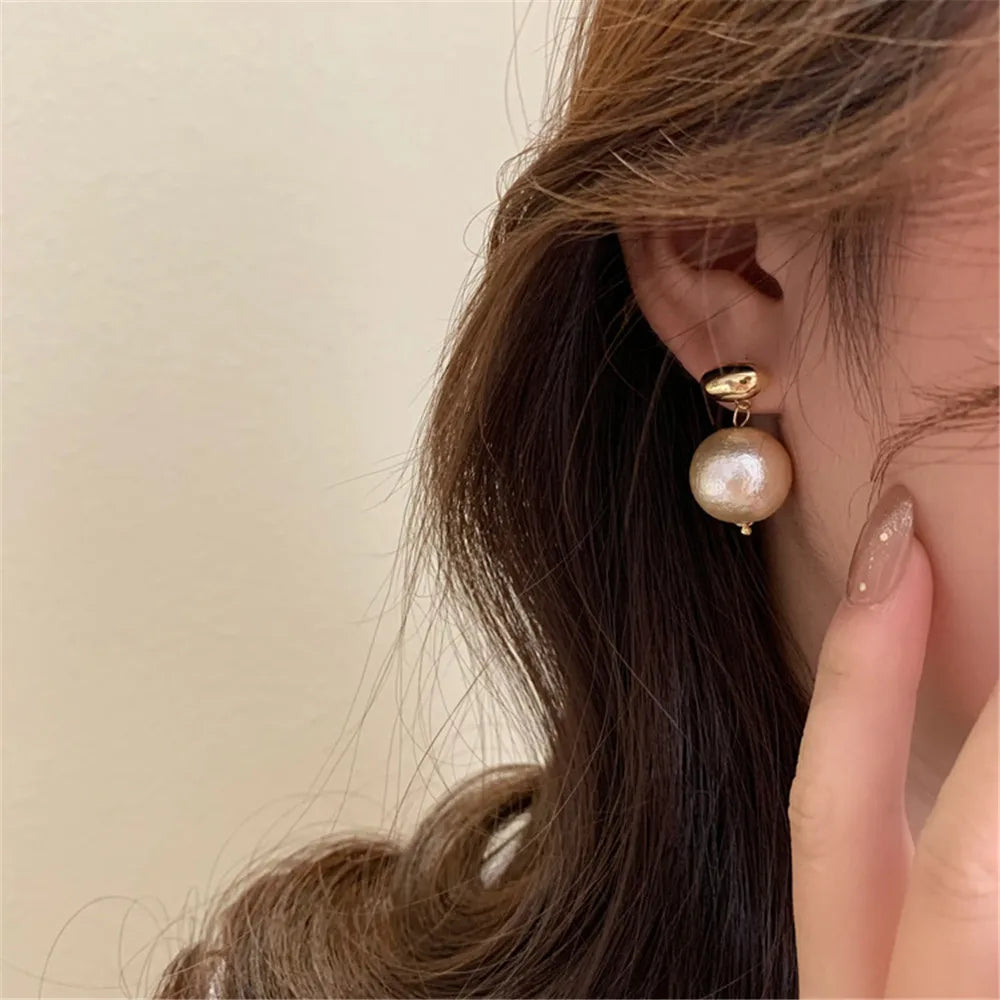 Pearl Hoop Earrings Women Fine Jewelry