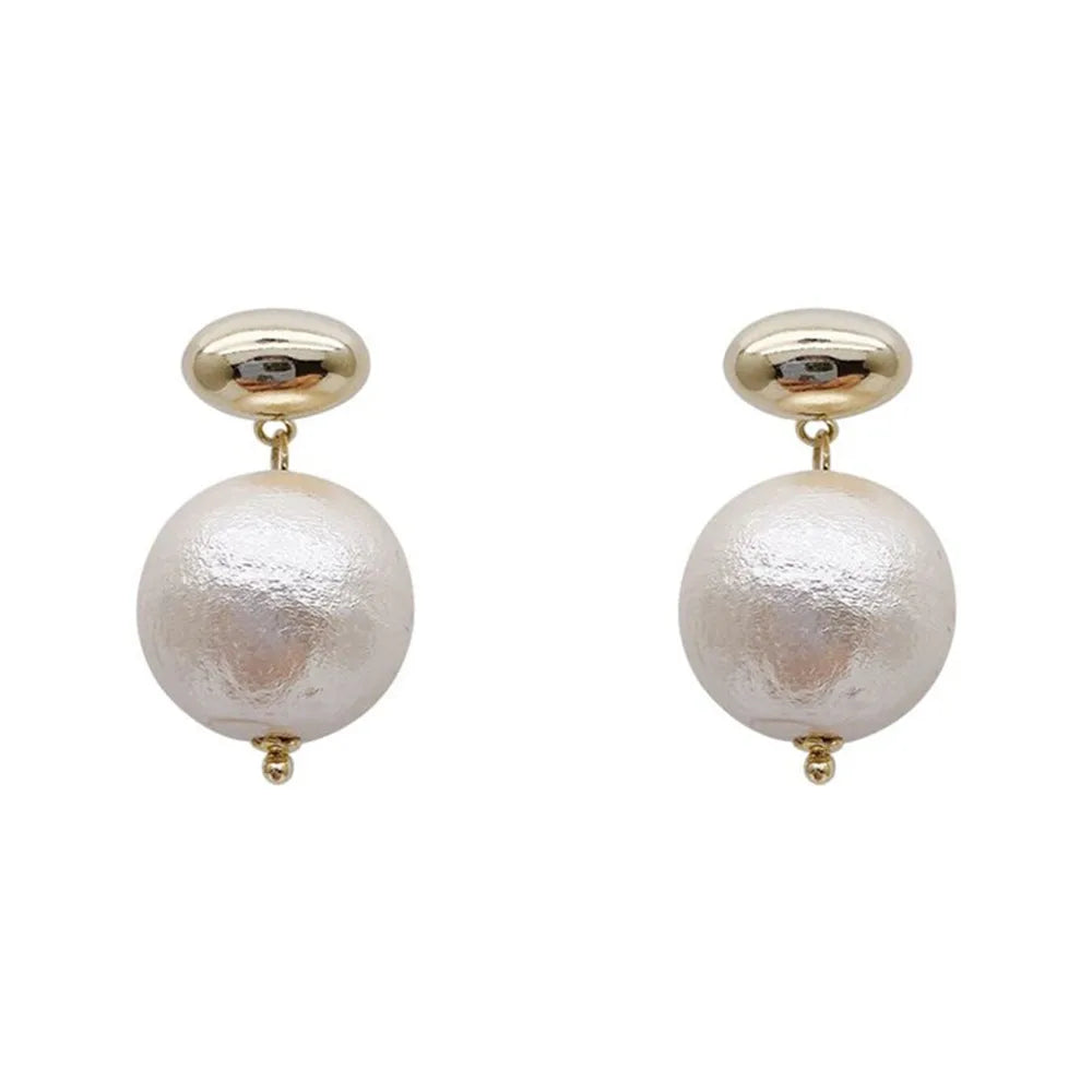 Pearl Hoop Earrings Women Fine Jewelry