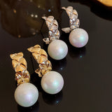 Pearl Stud Earrings for Women Classic Wedding Jewelry