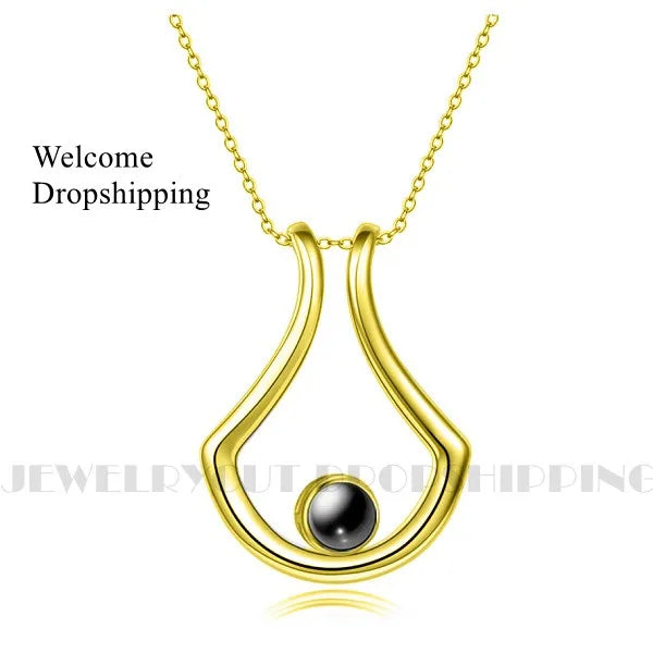 Personalized Projection Necklace Pendant - Romantic U-Shaped Jewelry