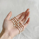 Customized Pearl Bracelet with Shell Letter - Unique Gift