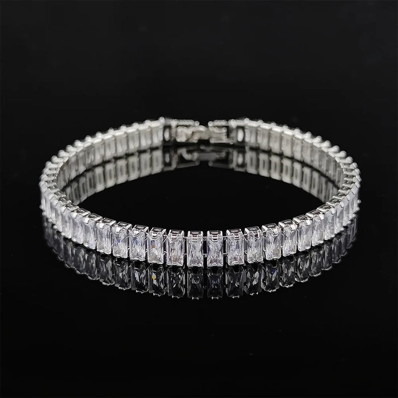 Princess Cut CZ Bracelet Tennis Chain Bling