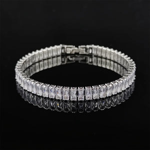 Princess Cut CZ Bracelet Tennis Chain Bling