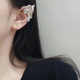 Punk Fairy Clip Earrings for Women Goth Irregular Metal Elf Ear Cuffs
