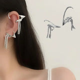 Punk Fairy Clip Earrings for Women Goth Irregular Metal Elf Ear Cuffs