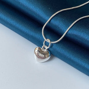Heart Necklace 925 Silver 18in for Women Wedding Party Girls Gift