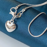 Heart Necklace 925 Silver 18in for Women Wedding Party Girls Gift
