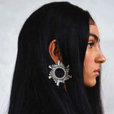 Rhinestone Flower Dangling Earring for Women Dinner Wedding