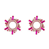 Rhinestone Flower Dangling Earring for Women Dinner Wedding