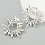 Rhinestone Flower Dangling Earring for Women Dinner Wedding