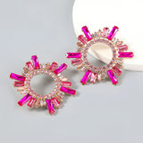 Rhinestone Flower Dangling Earring for Women Dinner Wedding