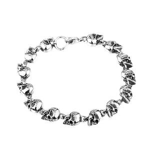 Vintage Punk Skull Beaded Bracelet Men Gothic Domineering Street Rock