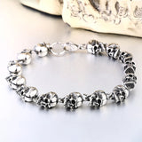 Vintage Punk Skull Beaded Bracelet Men Gothic Domineering Street Rock