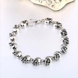 Vintage Punk Skull Beaded Bracelet Men Gothic Domineering Street Rock