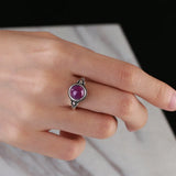 925 Silver Amethyst Ring Women's Jewelry for Wedding Anniversary