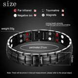 Men's Hematite Stainless Steel Bracelet with Tourmaline