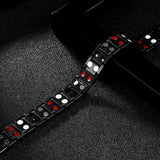 Men's Hematite Stainless Steel Bracelet with Tourmaline