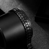 Men's Hematite Stainless Steel Bracelet with Tourmaline