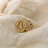 14K Plated Cube Circle Hoop Earrings for Women Girl Jewelry