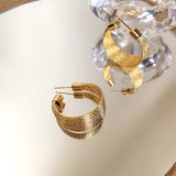 14K Geometric Metal Earrings S925 Silver Needle Stud Fine Jewelry