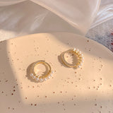 14K Gold-Plated Pearl Hoop Earrings for Women - Birthday Gift