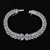 Leaf Shape Charm CZ Crystal Female Bracelets Jewelry GLS0450