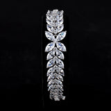 Leaf Shape Charm CZ Crystal Female Bracelets Jewelry GLS0450