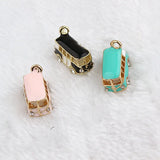 30pcs 3D Bus/Car Metal Floating Locket Charm DIY Jewelry Key Chain Pendant