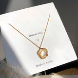 316SS Plated 14K Real Opal Pendant Necklace Zircon