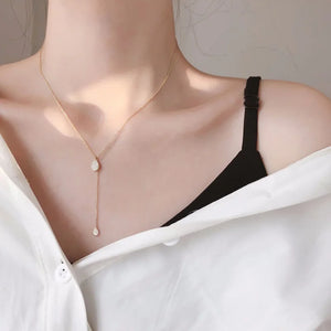 925 Silver Drop Necklaces Zircon Pendant Choker Wedding Gift