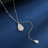925 Silver Drop Necklaces Zircon Pendant Choker Wedding Gift