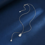 925 Silver Drop Necklaces Zircon Pendant Choker Wedding Gift