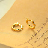 925 Silver Hoop Earrings Gold Plated Twist Stud Ear Buckle Women Jewelry