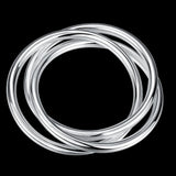 925 Silver Three Round Circles Bracelet Bangle for Women Men