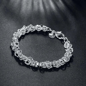 925 Sterling Silver Round Bracelet Vintage Charm Bracelets
