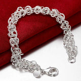 925 Sterling Silver Round Bracelet Vintage Charm Bracelets