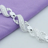 925 Silver Chinese Dragon Chain Bracelet Men Women Jewelry