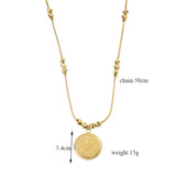 Ancient Arabic Coin Necklace Pendant Unisex Chain Bijux