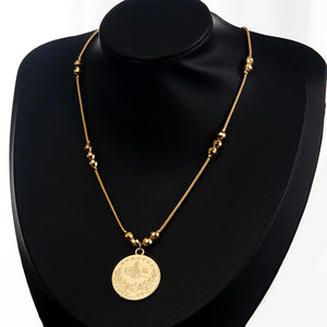 Ancient Arabic Coin Necklace Pendant Unisex Chain Bijux