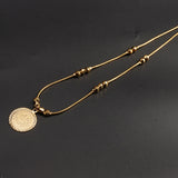 Ancient Arabic Coin Necklace Pendant Unisex Chain Bijux