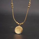 Ancient Arabic Coin Necklace Pendant Unisex Chain Bijux