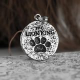 Long Hair Lion Head Pendant Necklace Crystal Inlaid Men's Jewelry