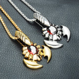 Scorpion Shape Pendant Necklace Metal Crystal Inlaid Neck Chain
