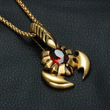 Scorpion Shape Pendant Necklace Metal Crystal Inlaid Neck Chain