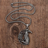 Wolf Crescent Pendant Men's Necklace Sliding Party Jewelry