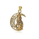 Wolf Crescent Pendant Men's Necklace Sliding Party Jewelry